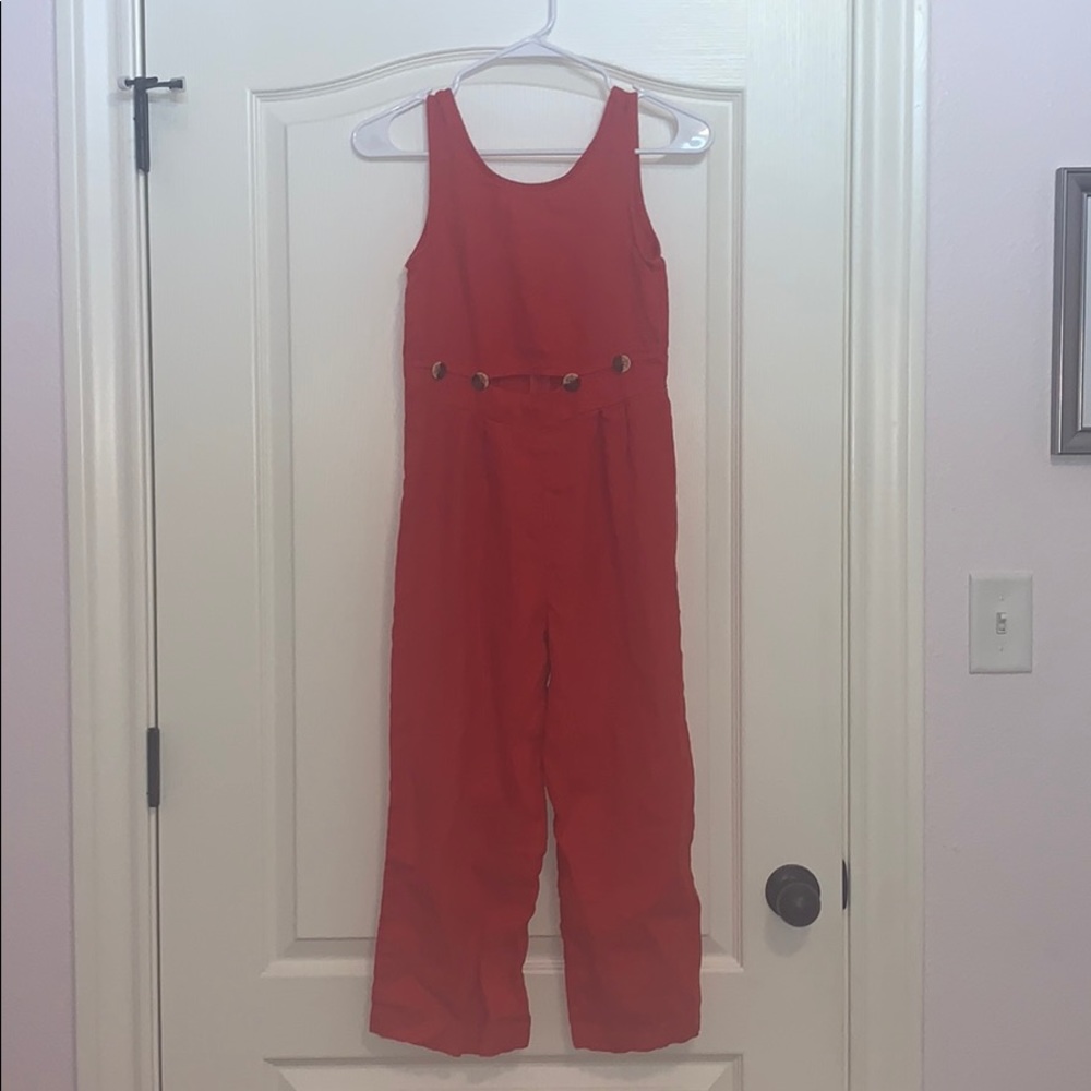 Zara Red Linen Romper